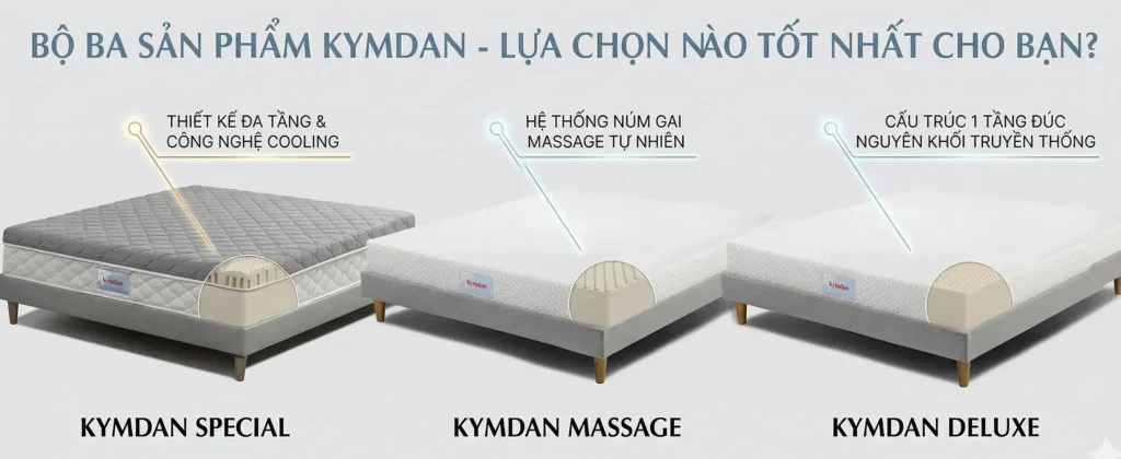 Chi Phí Mua Nệm Cho Nhà Mới: Kinh Nghiệm Chọn Cho Từng Không Gian 2 So Sánh Nệm Kymdan Deluxe Massage Special: Nên Chọn Loại Nào?