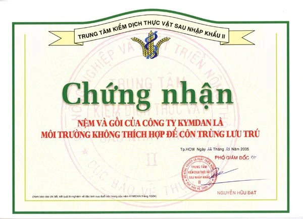 Nệm Kymdan Cho Người Cao Tuổi Có Tốt Không? Nên Mua Loại Nào? 4 Nệm kymdan đưuọc chứng nhận kháng côn trùng