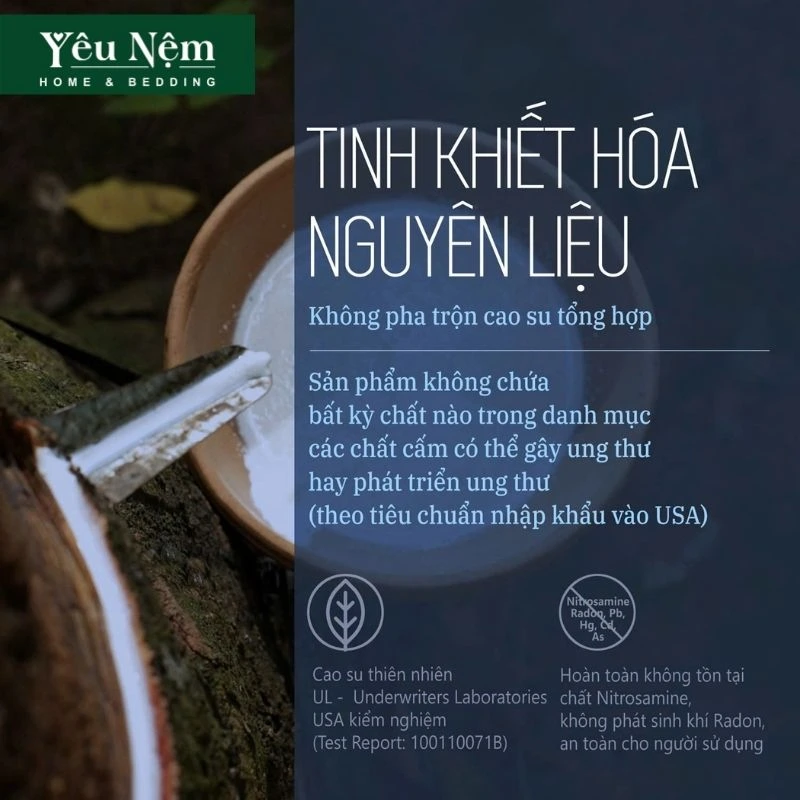 Nệm Kymdan làm từ nguyên liệu tự nhiên tinh khiết