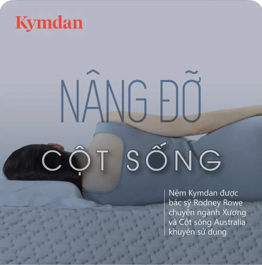 Hướng Dẫn Chọn Nệm Kymdan Phù Hợp: Độ Dày Nào Tốt & Nên Mua Loại Nào? 6 nệm Kymdan Deluxe nâng đỡ chuẩn cột sống