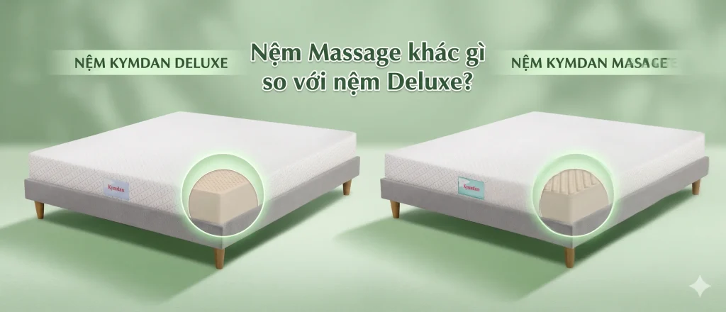 Nệm Massage khác gì so với nệm Deluxe