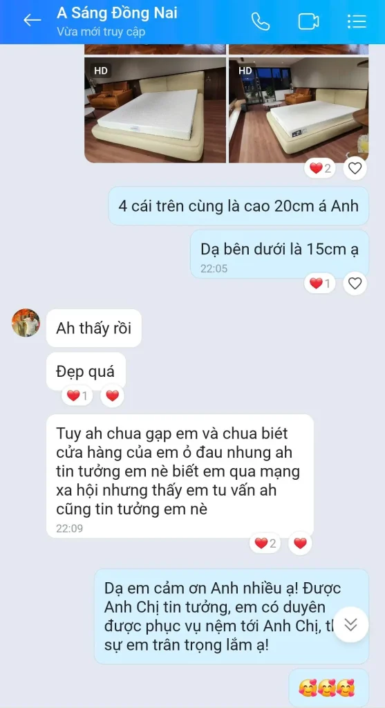 Yêu Nệm hỗ trợ tận tình, tư vấn 1:1 theo thể trạng để anh chị chọn được tấm nệm phù hợp với bản thân nhất
