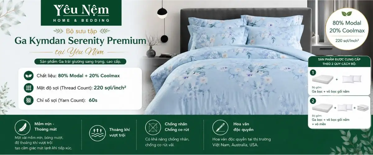 Bộ sưu tập Kymdan Serenity Premium tại Yêu Nệm