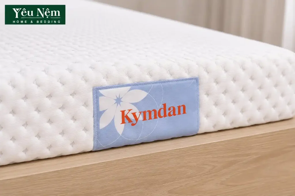 Tem Kymdan chính hãng trên nệm Kymdanh chị nhận biết nệm Kymdan chính hãng