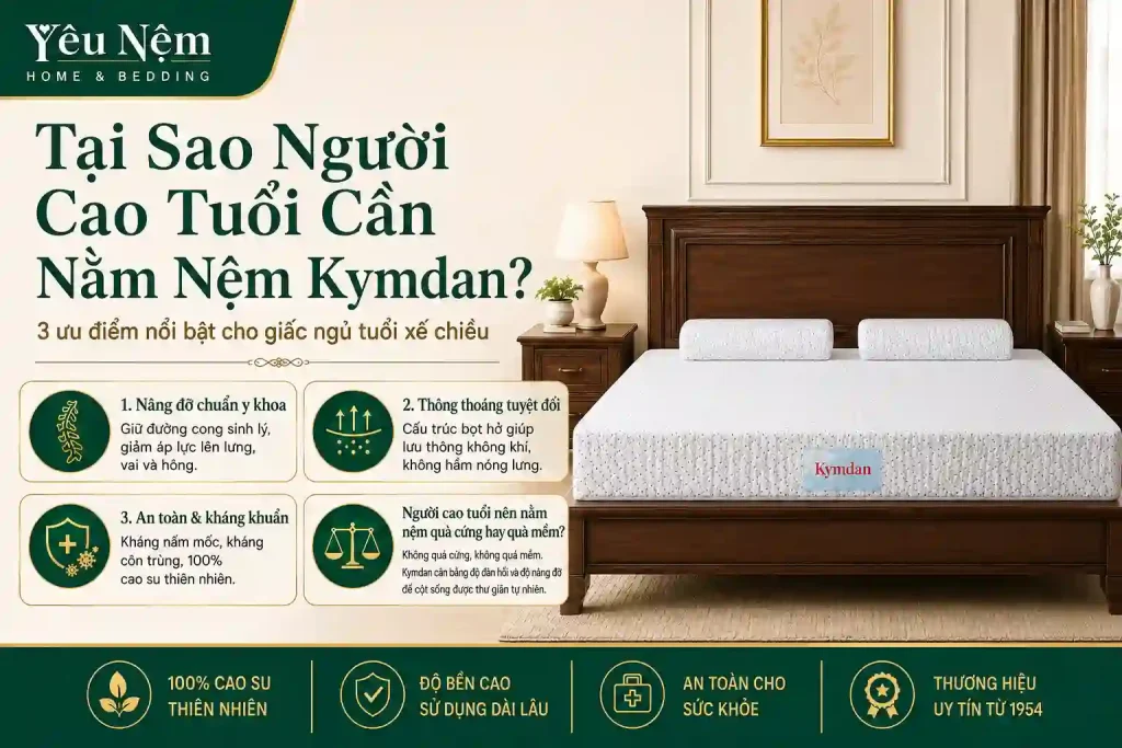 Nệm Kymdan Cho Người Cao Tuổi Có Tốt Không? Nên Mua Loại Nào? 3 Tại sao người cao tuổi cần nằm nệm Kymdan?