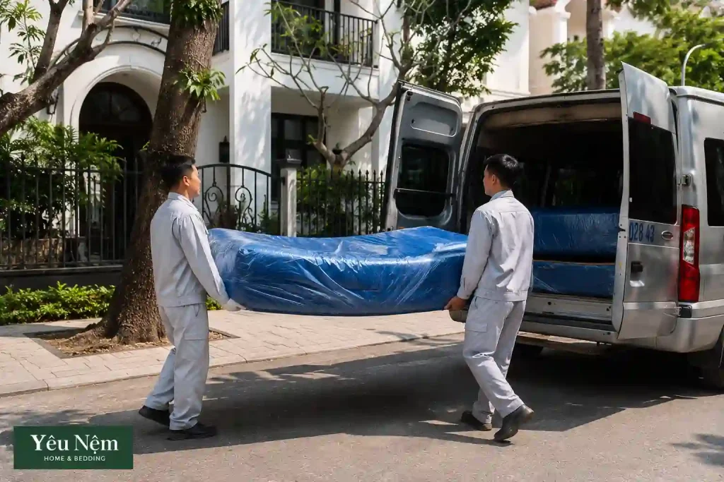 Mua Nệm Kymdan Từ Xa: Một Đơn Hàng Thực Tế Được Kiểm Tra Và Giao Nhận Ra Sao? 6 Yêu Nệm hỗ trợ miễn phí vận chuyển đến địa chỉ khách hàng