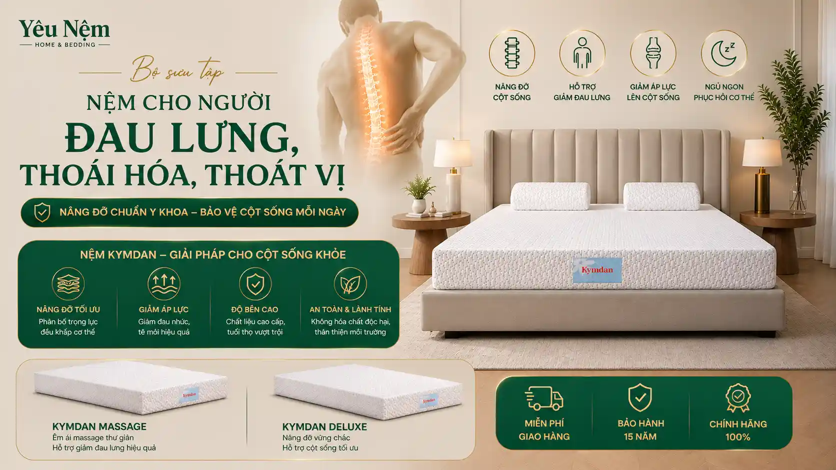 Bộ sưu tập nệm cho người đau lưng, thoái hóa, thoát vị