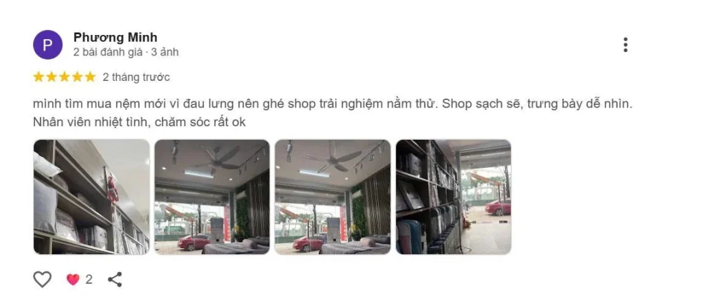 Đánh giá của khách hàng về Kymdan Yêu Nệm trên Google Maps