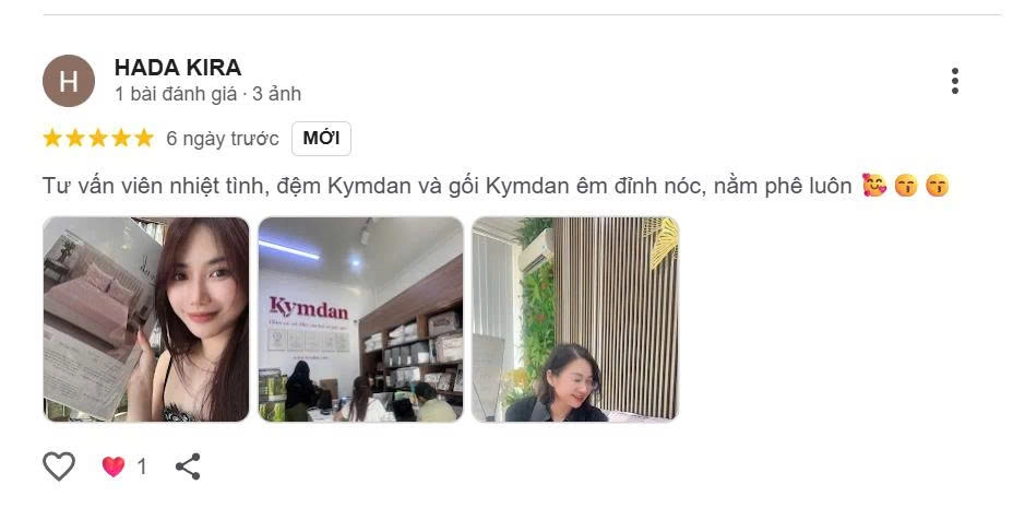 Bảng Giá Nệm Kymdan 20cm Tất Cả Các Kích Thước Mới Nhất 2026 6 Đánh giá của khách hàng về Kymdan Yêu Nệm trên Google Maps