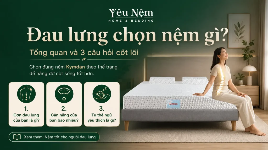 Đau Lưng Nên Nằm Nệm Gì? 3 Câu Hỏi Cốt Lõi Giúp Bạn Chọn Đúng