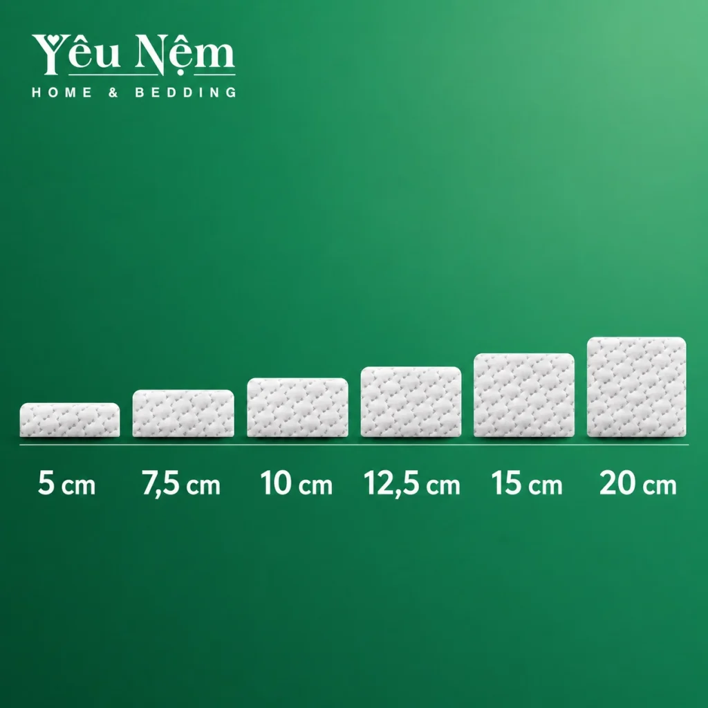 Nệm Kymdan 1m6 Cho Vợ Chồng: Chọn Sao Để Cả Hai Ngủ Ngon? 5 Độ dày nệm Deluxe