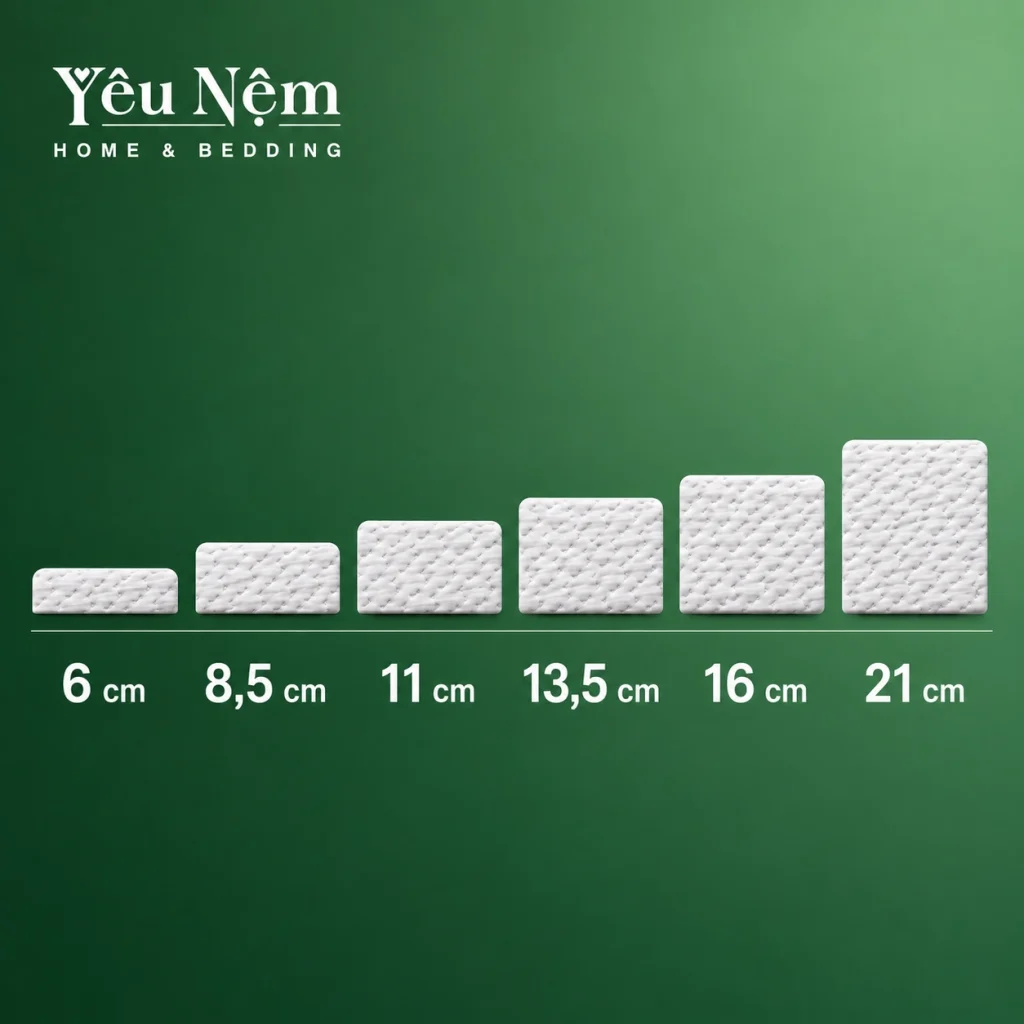Bảng Giá Nệm Kymdan 1m6 Mới Nhất 2026: Đủ 6 Độ Dày Deluxe & Massage 6 Độ dày nệm massage 1m6