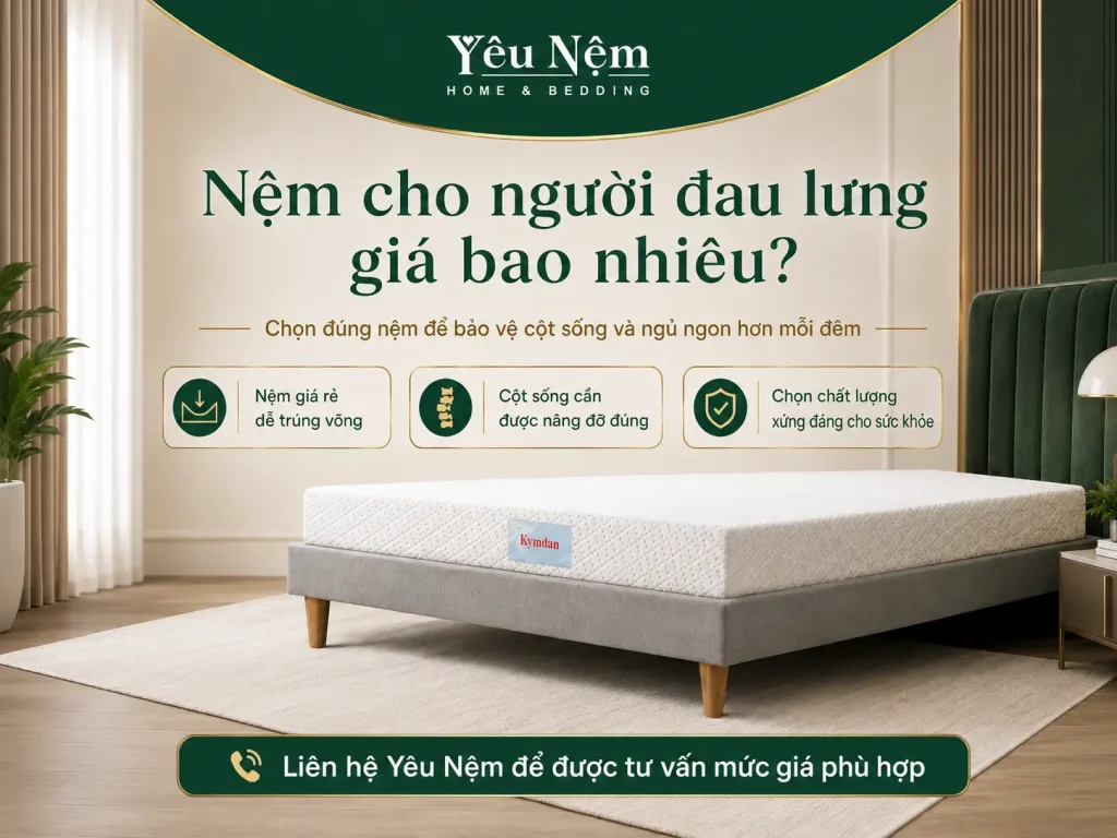 Nệm cho người đau lưng giá bao nhiêu? Đừng mua rẻ rồi hối hận! [2026]