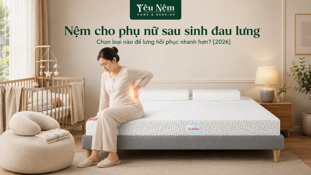 Nệm cho phụ nữ sau sinh đau lưng — Chọn loại nào để lưng hồi phục nhanh hơn? [2026]