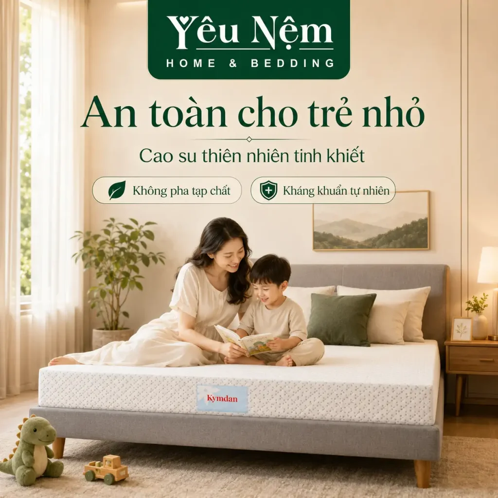 Nệm Kymdan an toàn với trẻ nhỏ