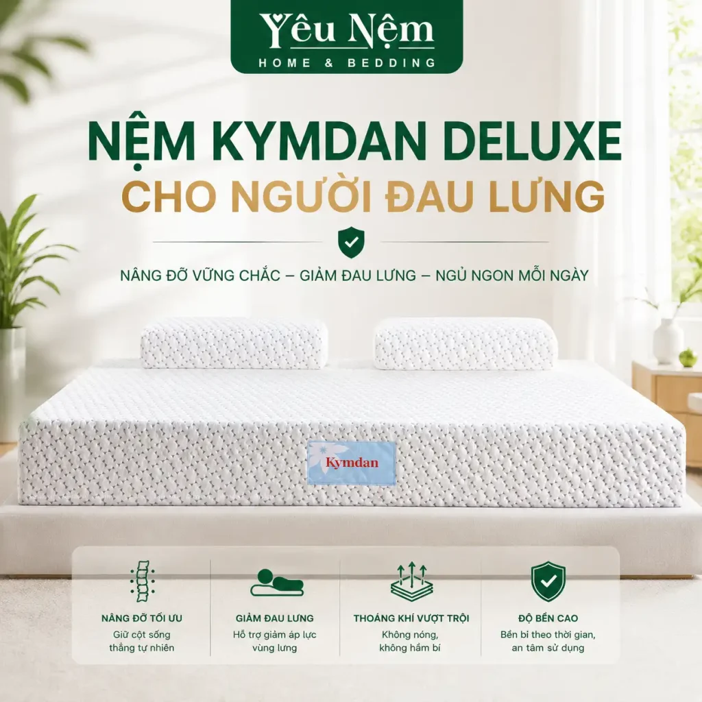 Nệm Kymdan Deluxe 1m8 Hợp Với Ai? Nên Chọn Cấp Nào Cho Phù Hợp? 8 Nệm Kymdan Deluxe Cho Người Đau Lưng