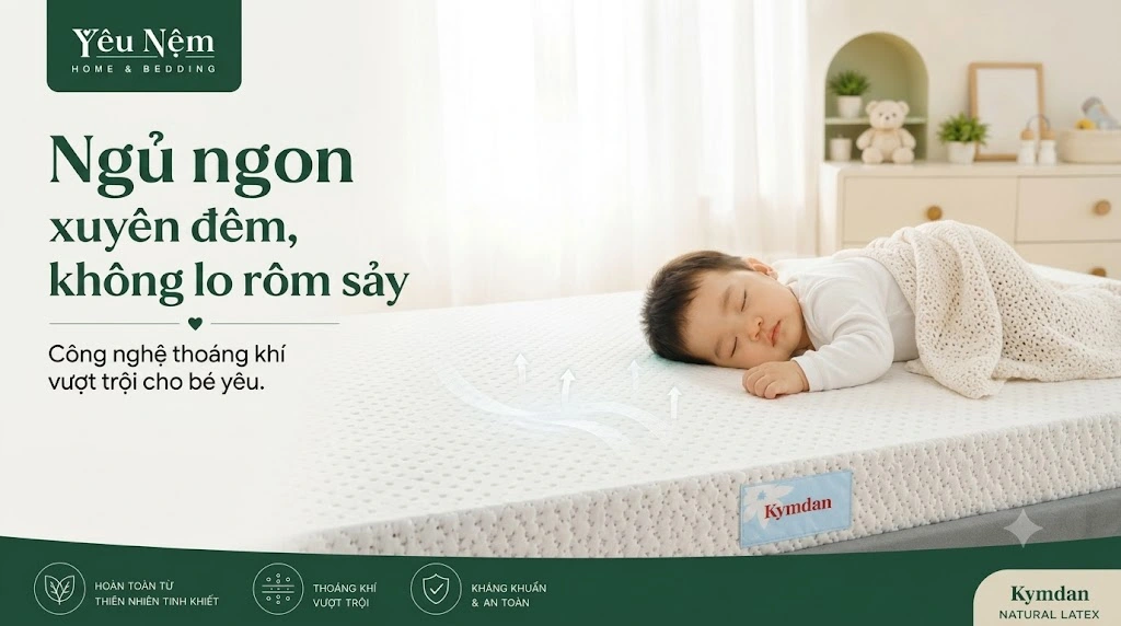 Nệm Kymdan rất phù hợp với căn hộ có trẻ nhỏ