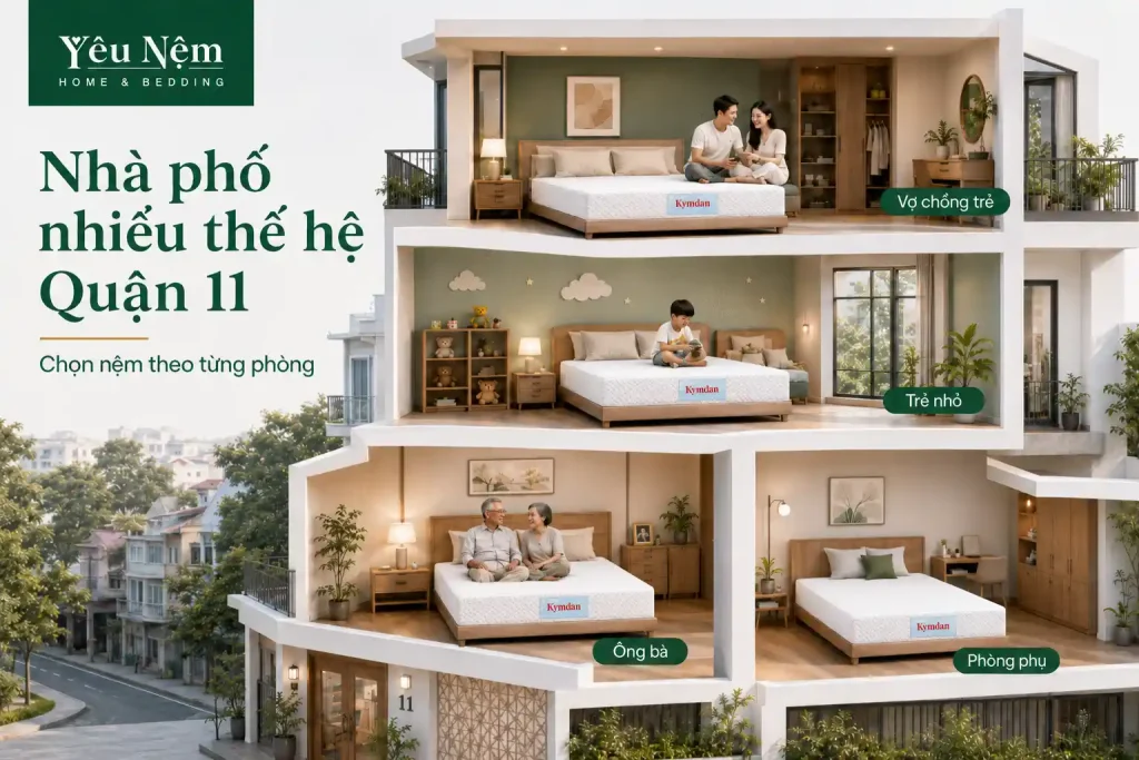 Nệm Kymdan Quận 11 TP.HCM — Giao Trong 24H, Chính hãng 100% 3 Đặc điểm nhà phố nhiều thế hệ tại Quận 11 và nhu cầu chọn nệm theo từng phòng