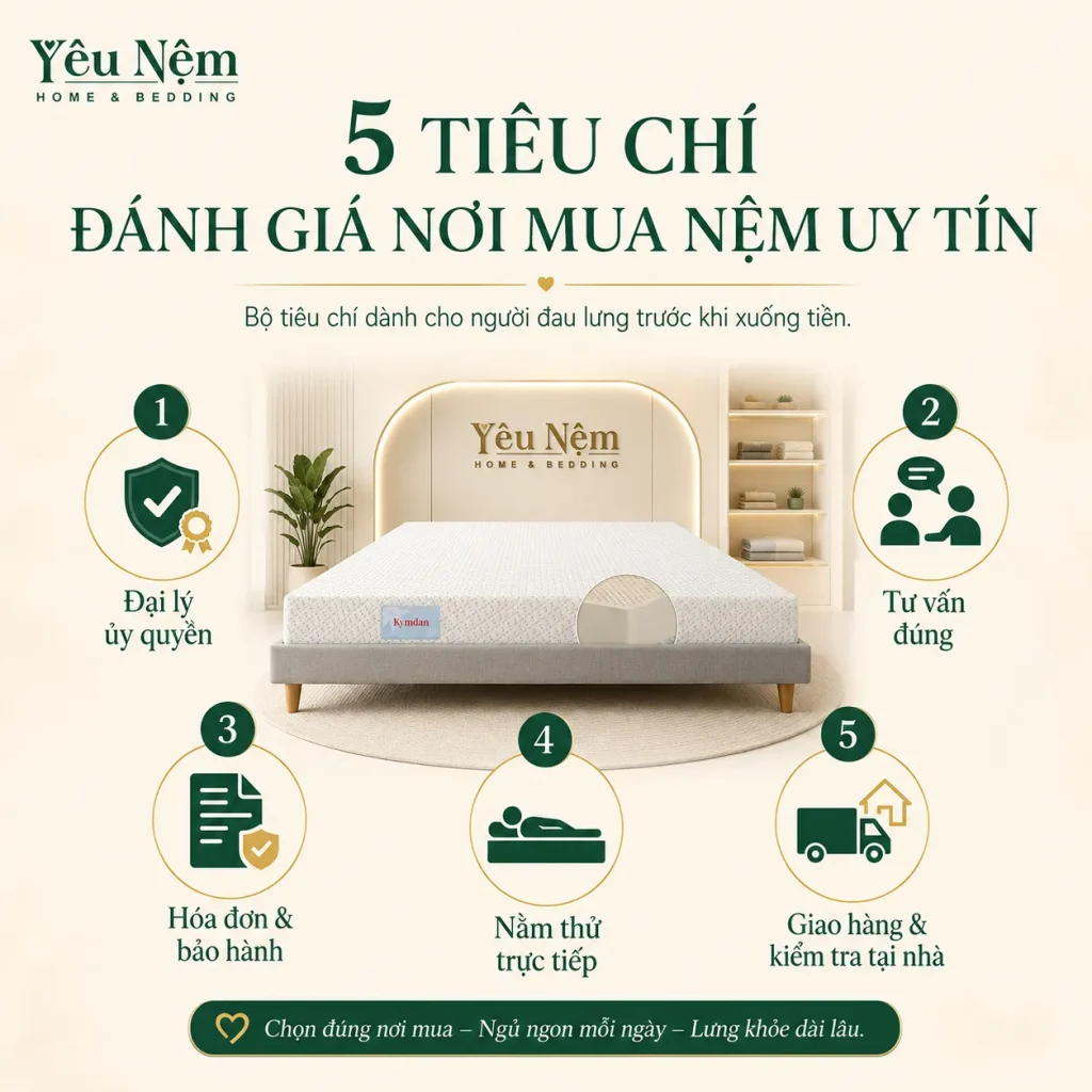 Mua Nệm Cho Người Đau Lưng Ở Đâu Uy Tín, Chính Hãng? 3 5 tiêu chí đánh giá nơi mua nệm uy tín cho người đau lưng