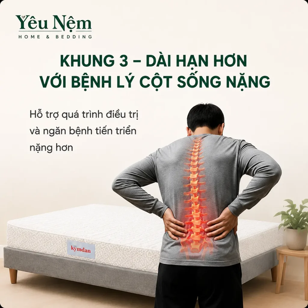 Dùng Nệm Kymdan Bao Lâu Thì Hết Đau Lưng? Chia Sẻ Thực Tế 4 Khung 3 — Dài hạn hơn với bệnh lý cột sống nặng