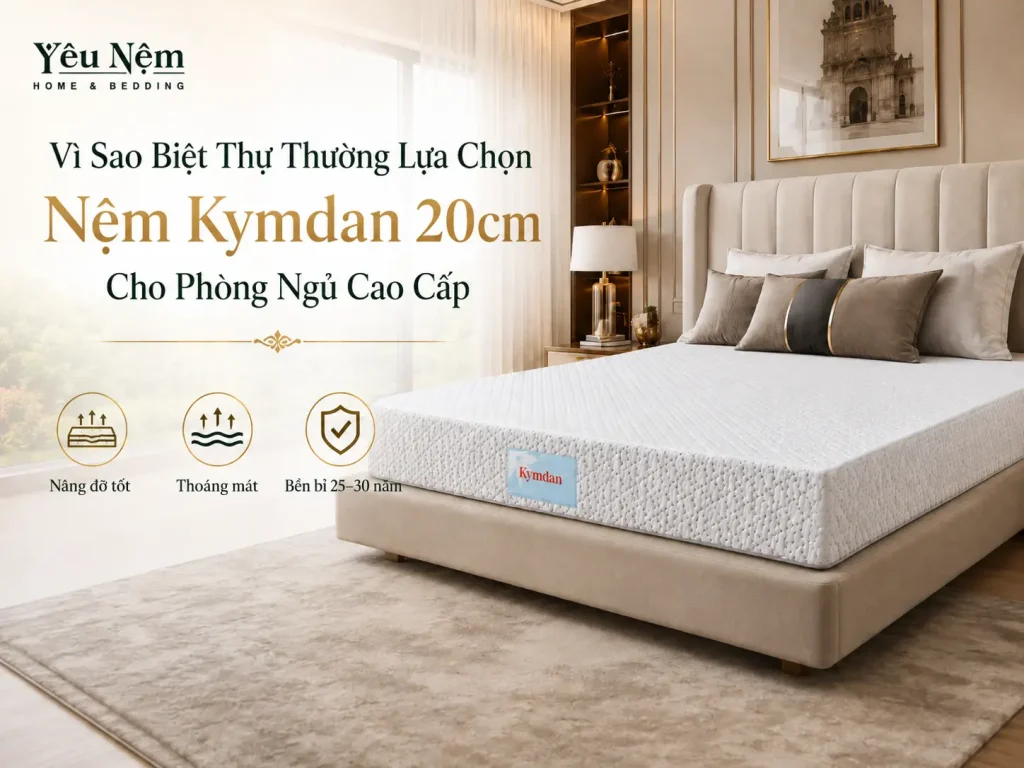 Vì Sao Biệt Thự Thường Lựa Chọn Nệm Kymdan 20cm Cho Phòng Ngủ Cao Cấp 1 Vì Sao Biệt Thự Thường Lựa Chọn Nệm Kymdan 20cm Cho Phòng Ngủ Cao Cấp