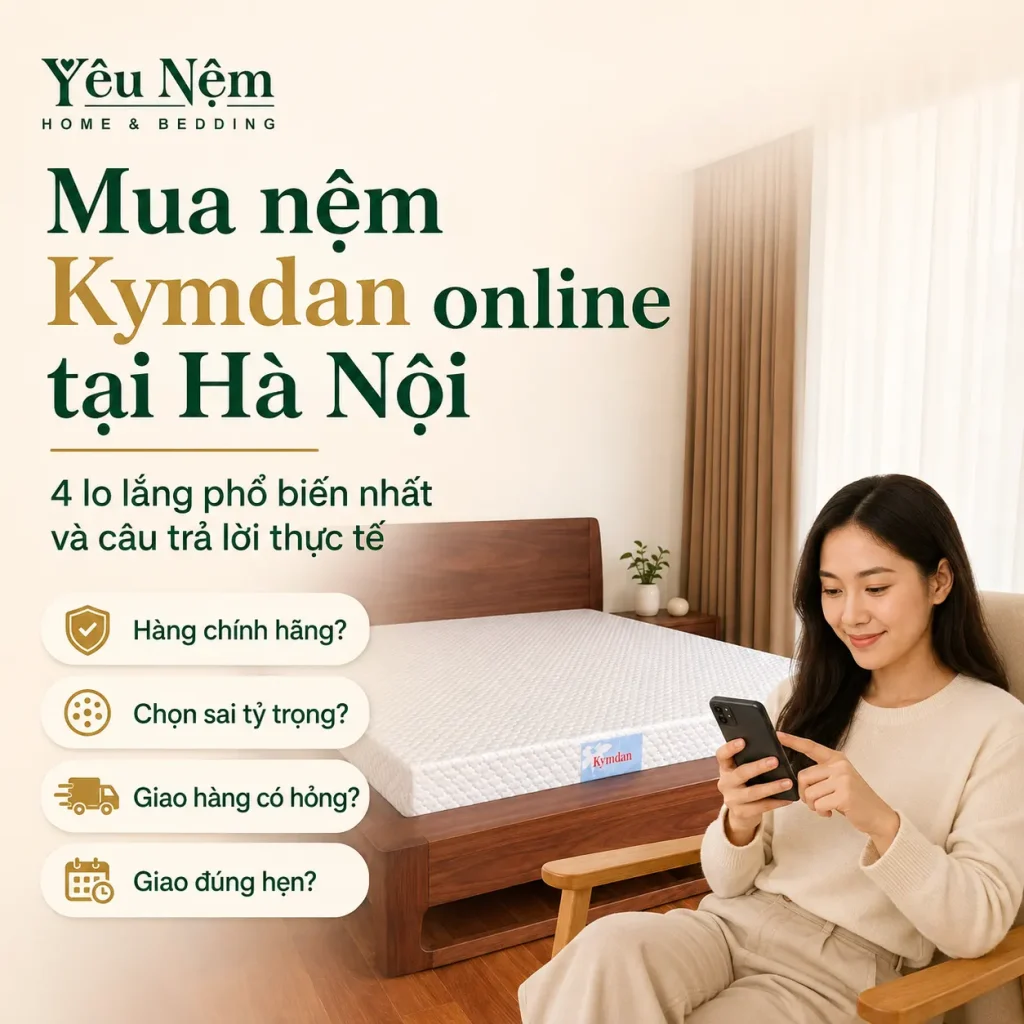 Mua Nệm Kymdan Online Tại Hà Nội Có An Tâm Không? Quy Trình Tư Vấn Và Giao Nhận 2 Mua nệm Kymdan online tại Hà Nội — 4 lo lắng phổ biến nhất và câu trả lời thực tế