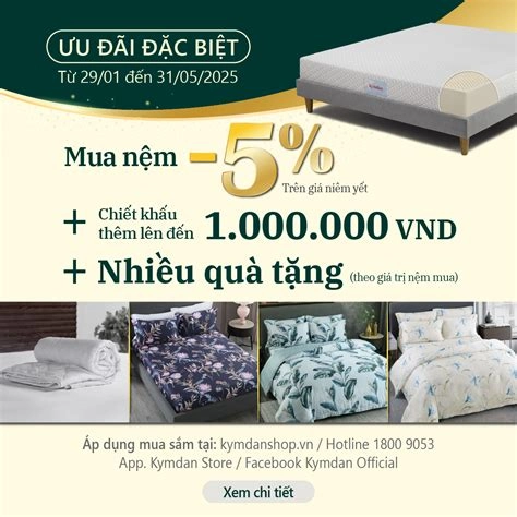 Nệm Kymdan Tại Huế: Địa Chỉ Và Bảng Giá 2026 8 Giá niêm yết Kymdan không bị hạ tùy tiện. Mức tốt hơn mà khách hàng nhận được thường đến từ chiết khấu theo chương trình, quà tặng kèm hoặc chính sách hỗ trợ thanh toán trong từng thời điểm được Kymdan công khai rõ ràng, minh bạch