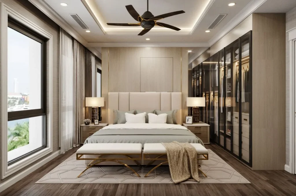 Bật Mí Cách Chọn Kích Thước Giường Ngủ Và Nệm Theo Diện Tích 8 Phòng master nhà phố, biệt thự