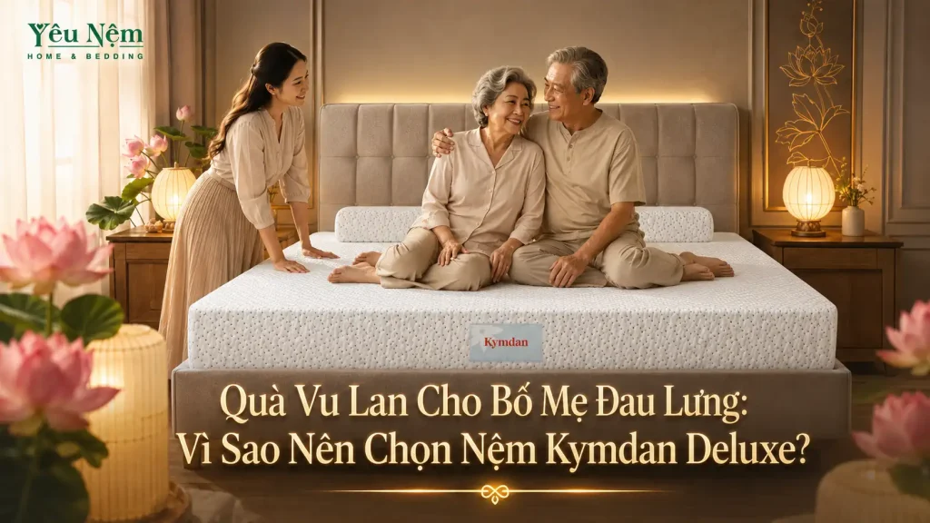Quà Vu Lan Cho Bố Mẹ Đau Lưng: Vì Sao Nên Chọn Nệm Kymdan Deluxe? 1 Quà Vu Lan Cho Bố Mẹ Đau Lưng: Vì Sao Nên Chọn Nệm Kymdan Deluxe?