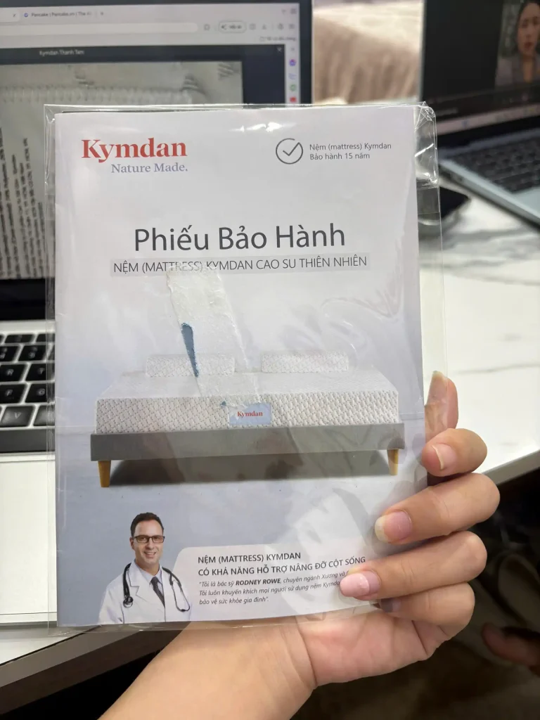 Nệm Kymdan Tại Đồng Nai: Giao Tận Nhà Biên Hòa Và Các Huyện 11 Phiếu bảo hành vật lý nệm Kymdan sẽ được giao cùng với nệm khi giao hàng đến khách