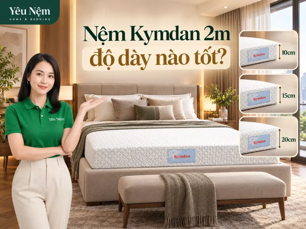 Nệm Kymdan 2m Độ Dày Nào Tốt? So Sánh 10cm, 15cm, 20cm 4 Nệm Kymdan 2m độ dày nào tốt?