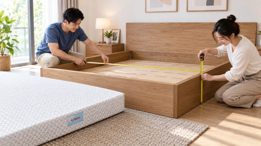 Nên Chọn Nệm Trước Hay Thiết Kế Giường Trước? Bí Mật Ít Ai Biết 6 Anh chị nên đo lại kích thước lòng giường thật