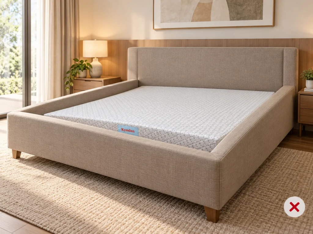 3 kiểu giường không nên chọn nệm kymdan 10cm 3 Giường có lòng quá sâu – nệm 10cm dễ bị “lọt” xuống dưới thành giường
