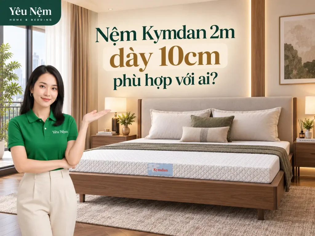 Nệm Kymdan 2m Độ Dày Nào Tốt? So Sánh 10cm, 15cm, 20cm 8 Nệm Kymdan 2m dày 10cm phù hợp với ai?