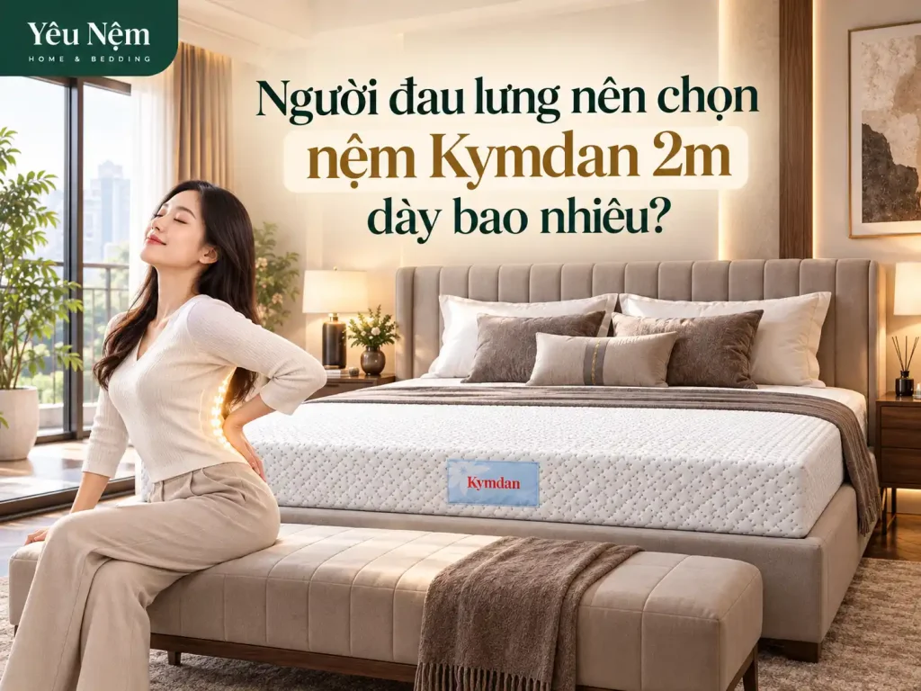 Nệm Kymdan 2m Độ Dày Nào Tốt? So Sánh 10cm, 15cm, 20cm 13 Người đau lưng nên chọn nệm Kymdan 2m dày bao nhiêu?