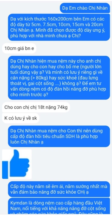 Mua Nệm Kymdan Từ Xa: Một Đơn Hàng Thực Tế Được Kiểm Tra Và Giao Nhận Ra Sao? 3 Yêu Nệm sẽ hỏi anh chị 1 vài thông tin về thể trạng, tình trạng để tư vấn đúng nhu cầu của anh chị