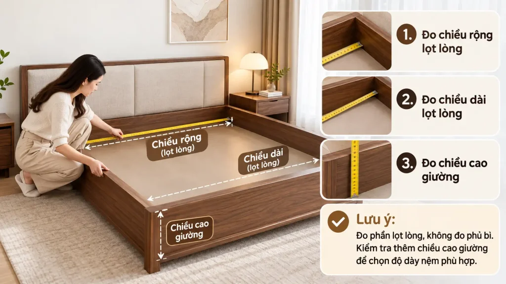 cách đo giường trước khi mua nệm