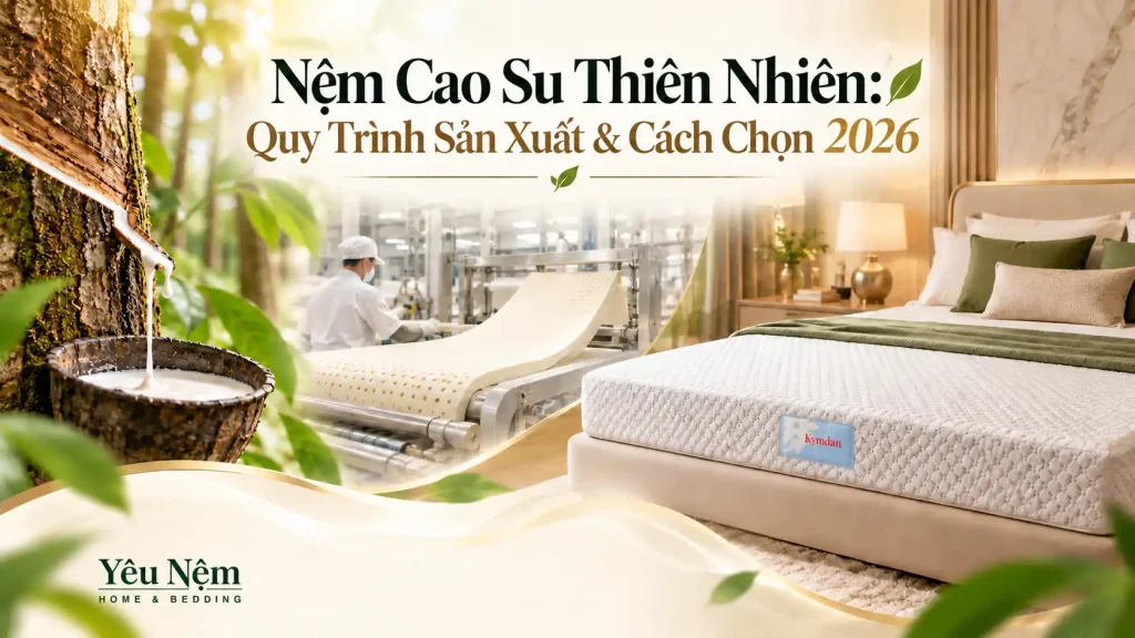 Nệm Cao Su Thiên Nhiên: Quy Trình Sản Xuất & Cách Chọn 2026 1 Nệm Cao Su Thiên Nhiên: Quy Trình Sản Xuất & Cách Chọn 2026